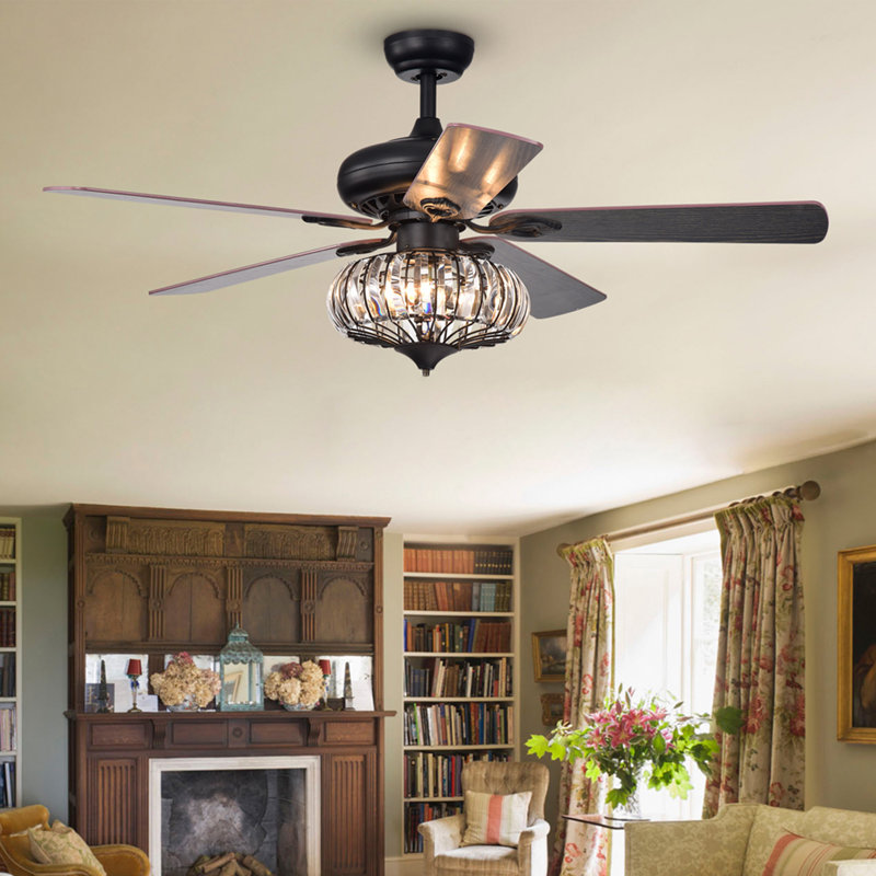52'' Ceiling Fan with Light Kit, Matte Black, Remotes, 188 RPM