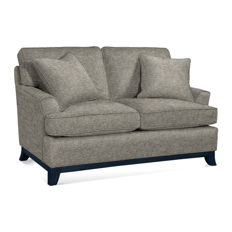 Oaks Way Upholstered 60'' Loveseat, Basic Gray; 0317-83, Navy Finish