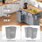 59.3" Black Kitchen Island with Power Outlet & Drop Leaf, Rolling Kitchen Cart with Trash Can Storage & 2 Pull-Out Organizers, Rubber Wood Top Kitchen Island with Spice & Towel Racks-367414576