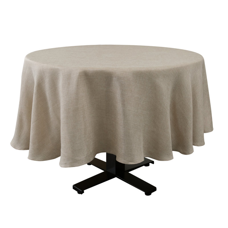 Tyia Round Polyester Tablecloth, Linen
