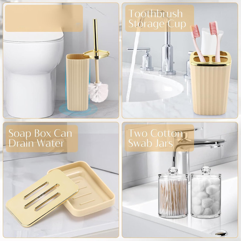 Ensemble de salle de bain beige Accessoires de salle de bain
