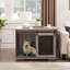 Niche pour chien Style avec porte de grange coulissante et cloison interne