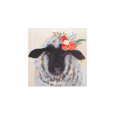 Content Ewe Hand Painted Acrylic Painting