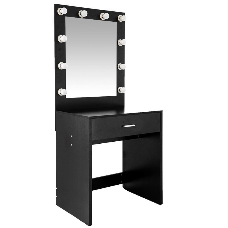 Ensemble de meuble-lavabo avec miroir Angleton, Noir