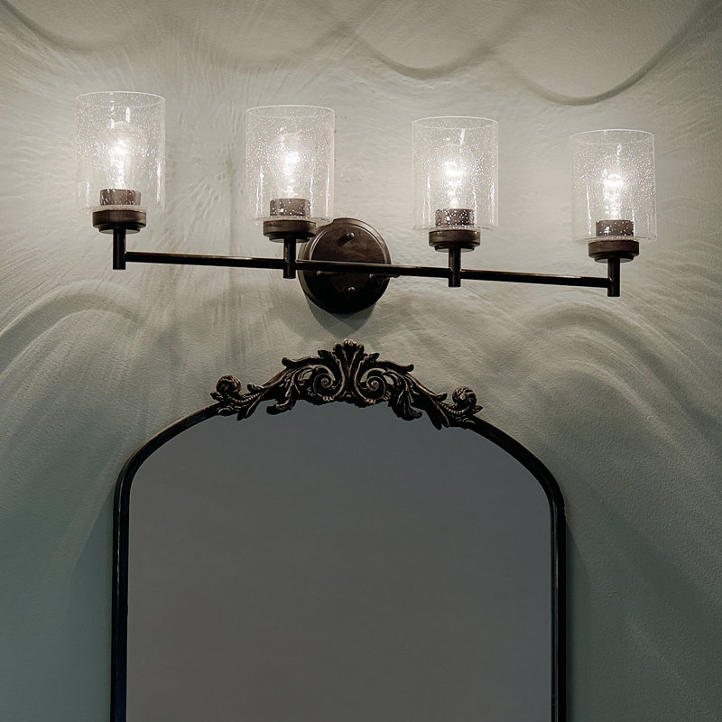Éclairage pour salle de bain 4 lumières Winslow, Noir satiné