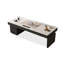 Bureau rectangulaire noir avec 6 tiroirs-109742707