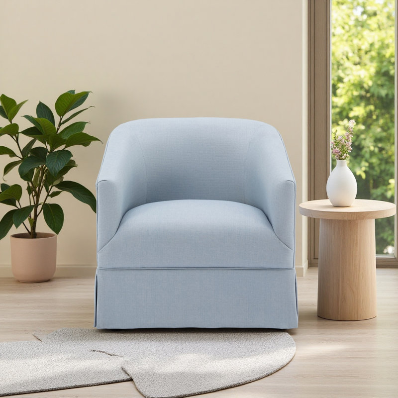 Chaise pivotante à jupe, Bleu clair