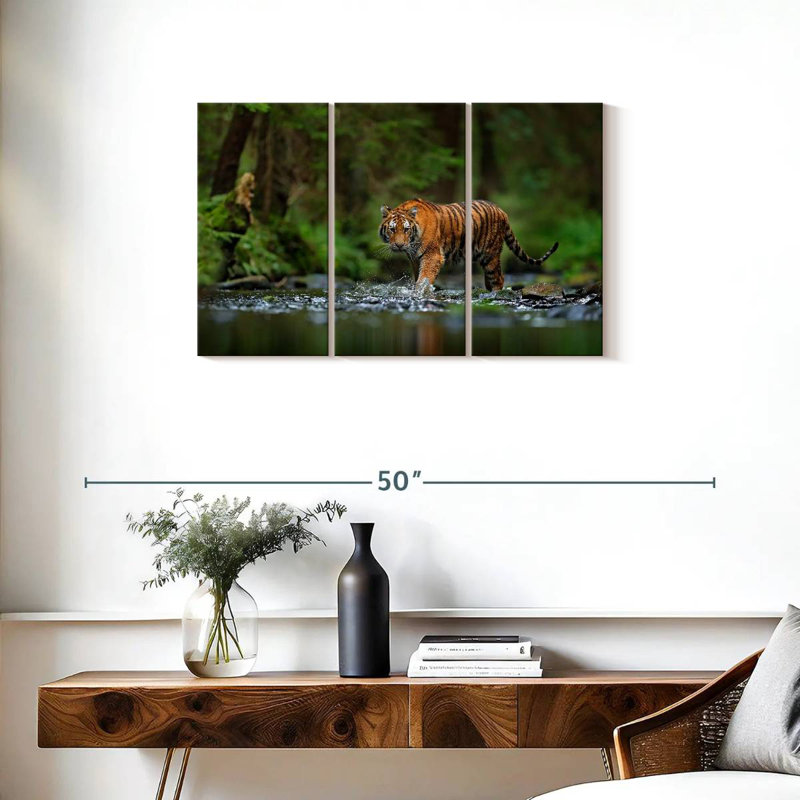 Brampt Tiger In The River, 20" H x 33" W