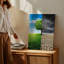 Toile «Striking Visual Split Scene» Représentant des environnements contrastés sur le mur-835795168