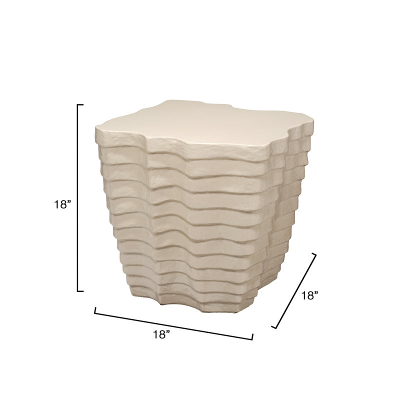Strata Side Table, Cream, Cream