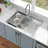 33" L Single Bowl Stainless Steel Drop In Kitchen Sink With Drain Assembly
