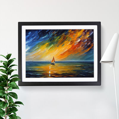 Sailing Boat On The Ocean Vol.3 Abstract - Framed Print