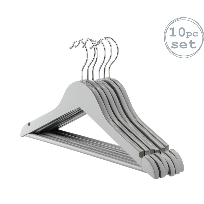 Harbour Housewares - Wooden Children's Coat Hangers, Grey