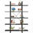 70.07" Height 5-Tier Vintage Industrial Black Bookshelf 47" Wide For Home &  Office-2066602186