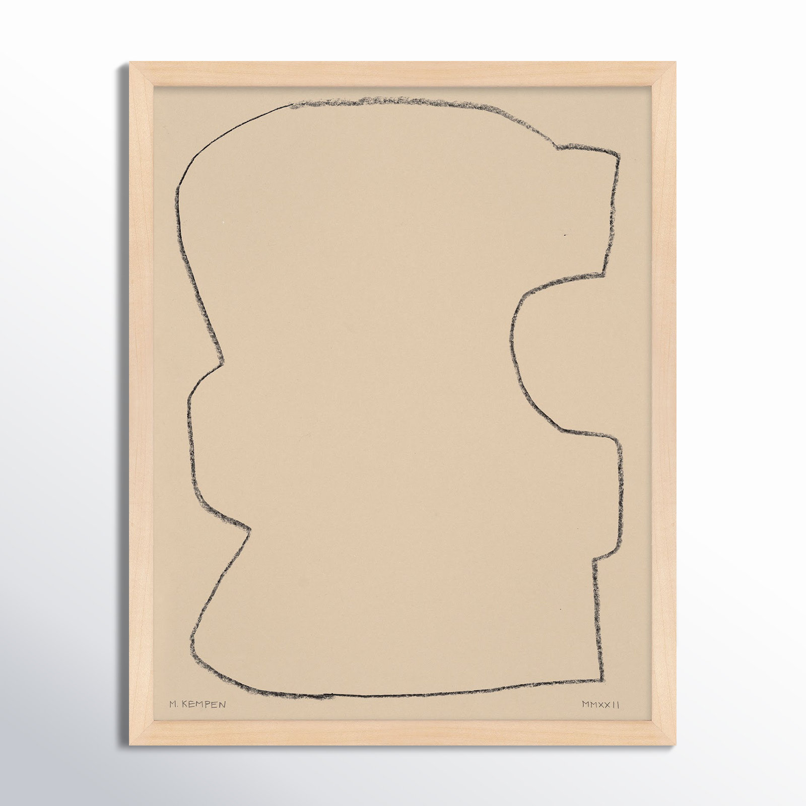 Freya "Outlines 9" Print, 16" W x 20" H, Maple Framed