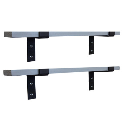 Cierrah 2 Piece Oak Bracket Shelf
