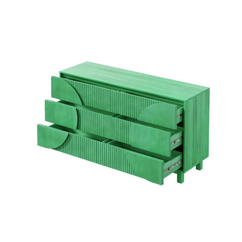 Commode 6 tiroirs, l 60 po, Vert