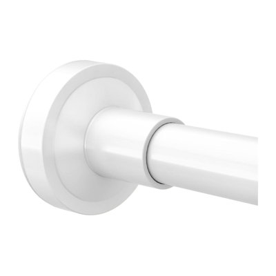 Shower Curtain Rod 32-89 Inches Adjustable, Non-Slip Spring Tension Shower Rod Stainless Steel For Bathroom, No Drilling,White