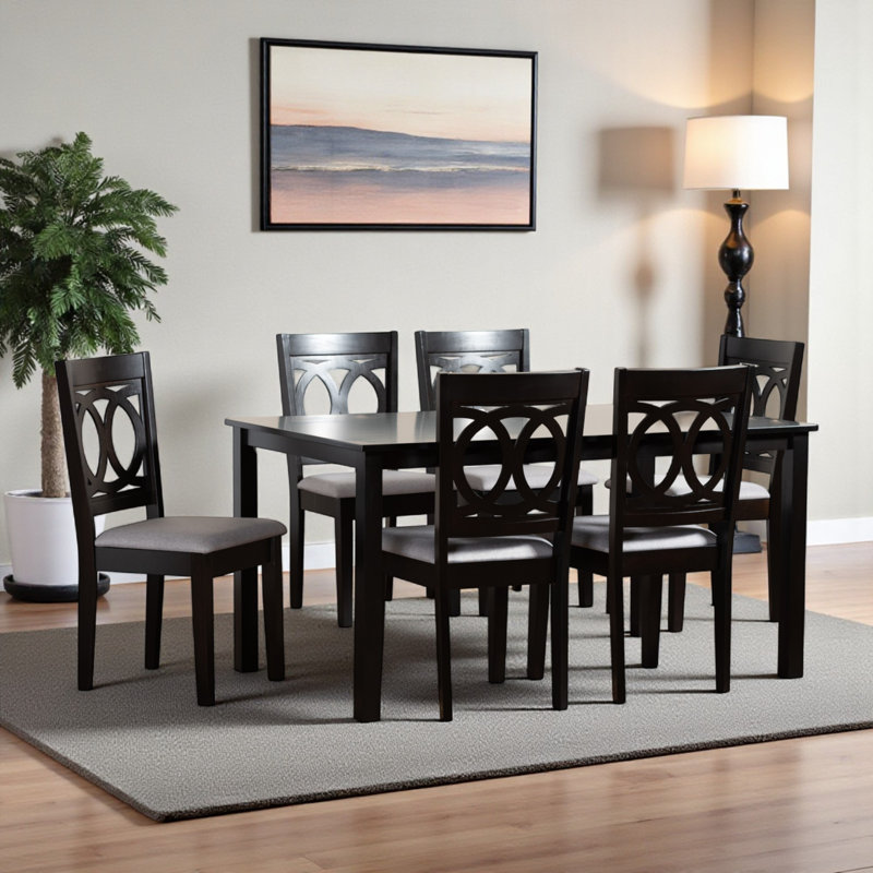 Robillard Dining Set, 5 Pieces, Gray/Espresso