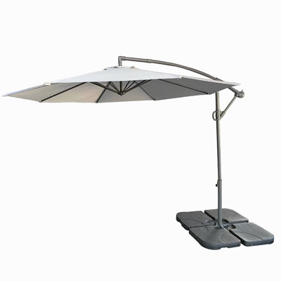 Without Plastic Base -10Ft Offset Patio Umbrella - Offset Hanging Cantilever Patio Outdoor Market Umbrella Protection With Easy Tilt Adjustment And Crank For Pool Deck And Garden