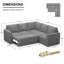 L Shaped Sofa Set Apartment Pull out Sofa Bed Modular Sectional Corner Couch Convertible Livingroom Sleeper Can Bear 450 LBS-101957237