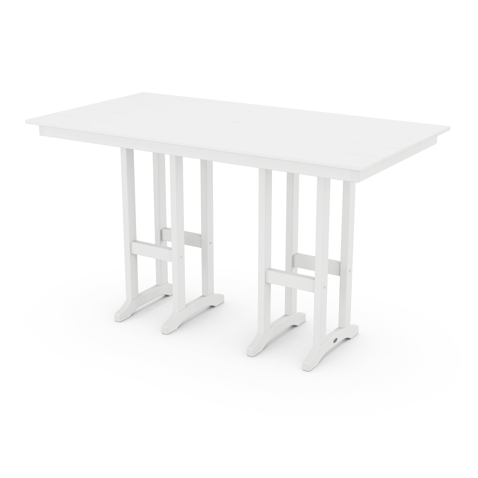 Farmhouse 37" x 72" Dining Table, White, 42.06"H x 37.72"W x 72"L