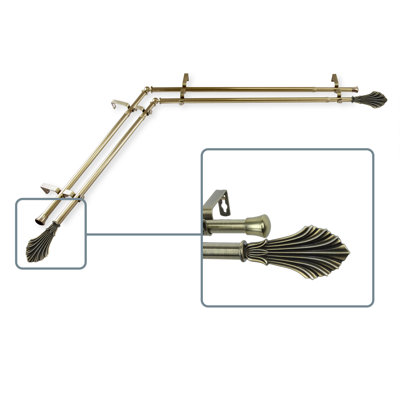 Rubenstein Stainless Steel Adjustable Double Curtain Rod