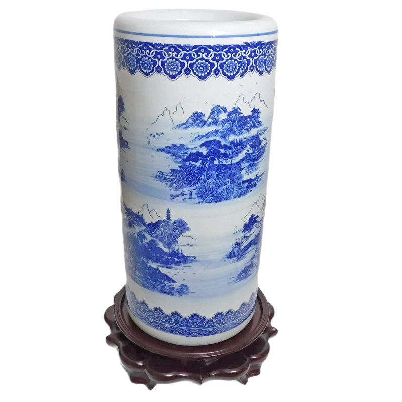 Rustic Chinese Porcelain Umbrella Stand