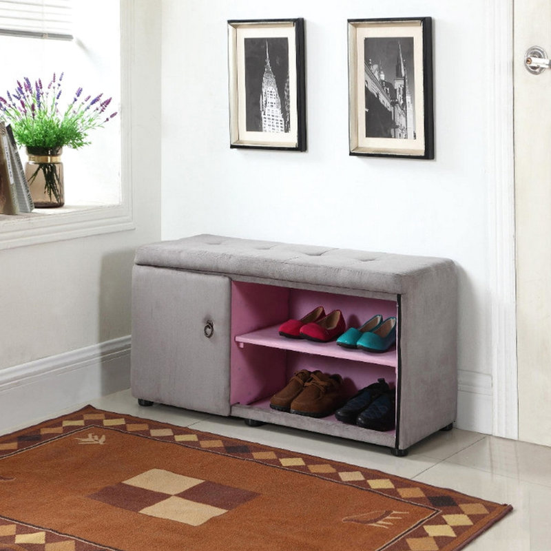 Rangement pour chaussures 18 "dans un grand compartiment de ton argent et gris, Creative