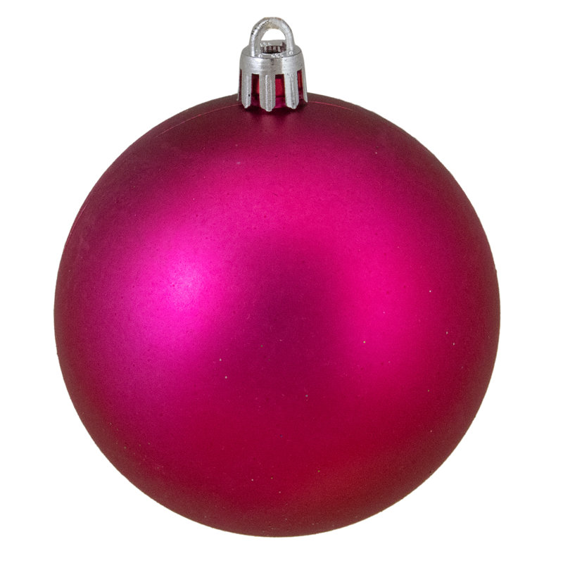 Ornement boule de Noël incassable à 4 finitions, Rose magenta