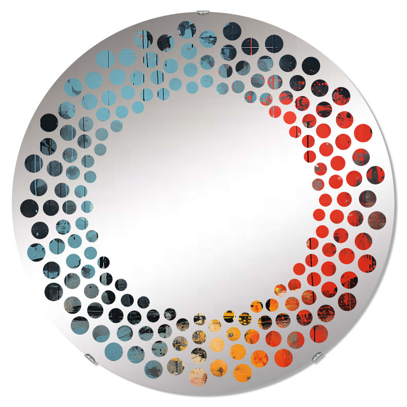 Benay Circle Mirror, 23.6" x 23.6", Military Soldiers Harmony In Chaos I