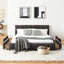 Lit tapissier très grand en chenille avec tiroirs de rangement, tête de lit confortable et structure solide, gris foncé-854325240-1037926323