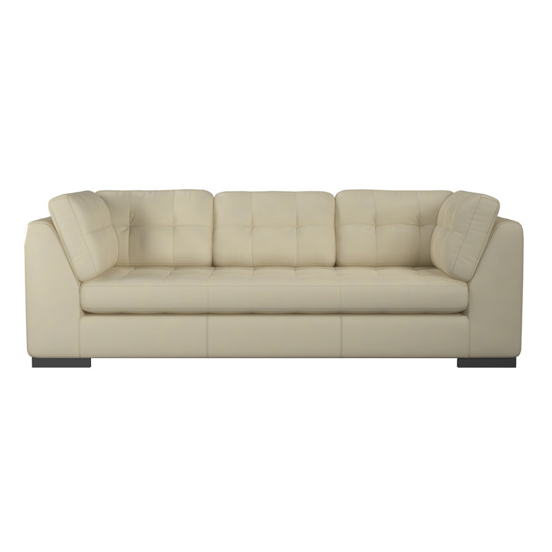 Rameek Upholstered 100'' Sofa, Chestnut Genuine Leather