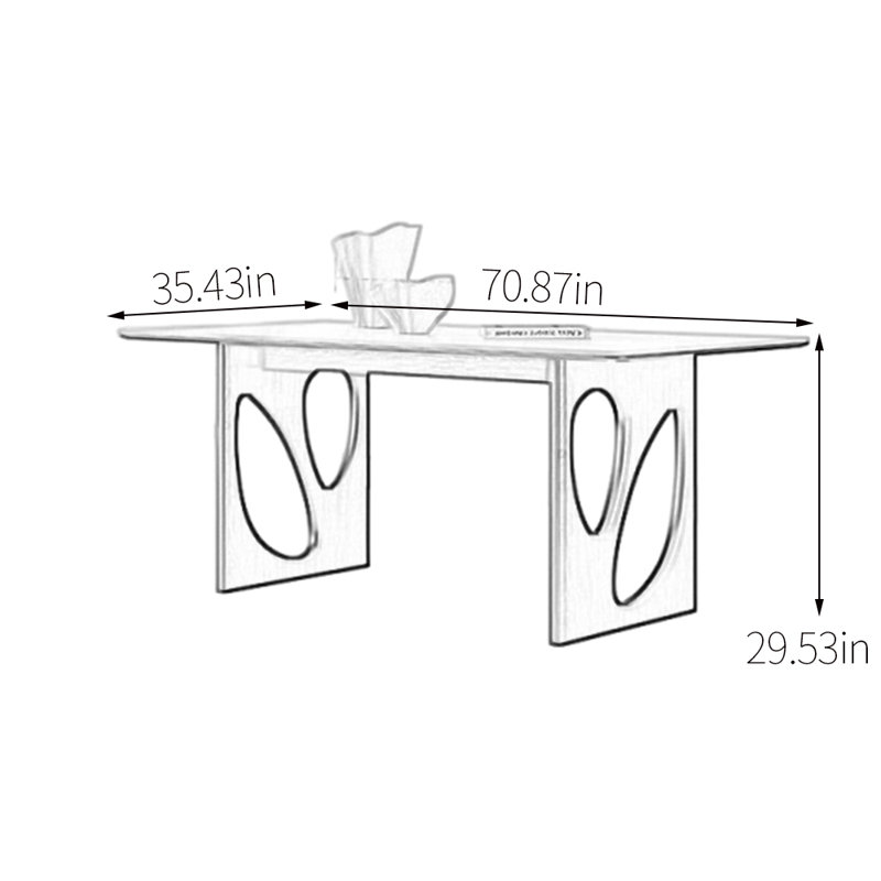 Table de salle à manger à piédestal 62,99 po Jantzen, H 29,53 po x L 70,87 po x l 35,4 po