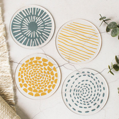Acrylic Round 4 Piece Coaster Set