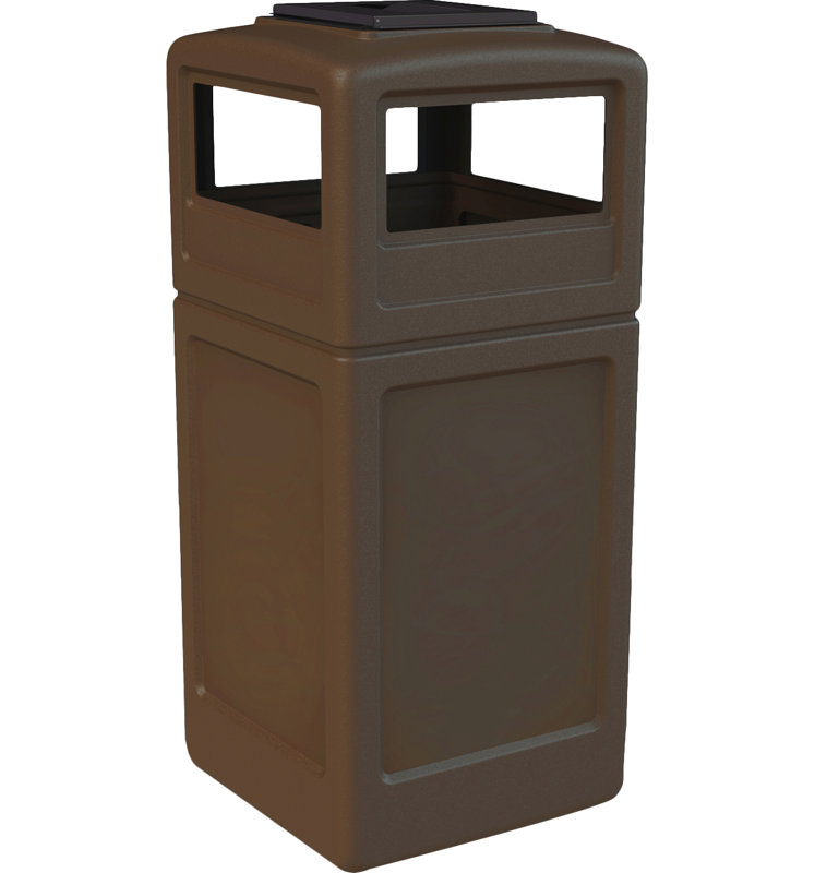 Poubelle 42 gallons PolyTec, Brun