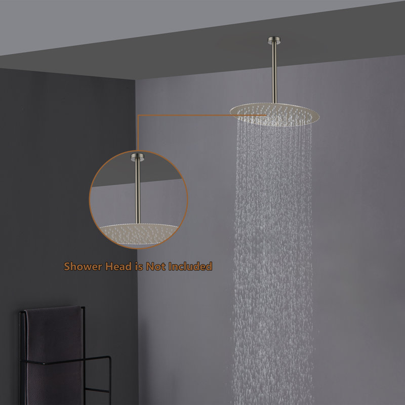 Round Shower Arm with Flange Cover, Brushed Nickel