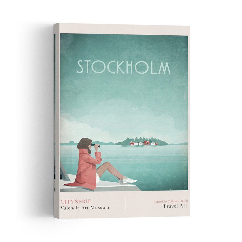 Stockholm 3 Peaceful Serene Tranquil City Coastal Wall Art Print by Emel Tunaboylu - Wrapped Canvas Print