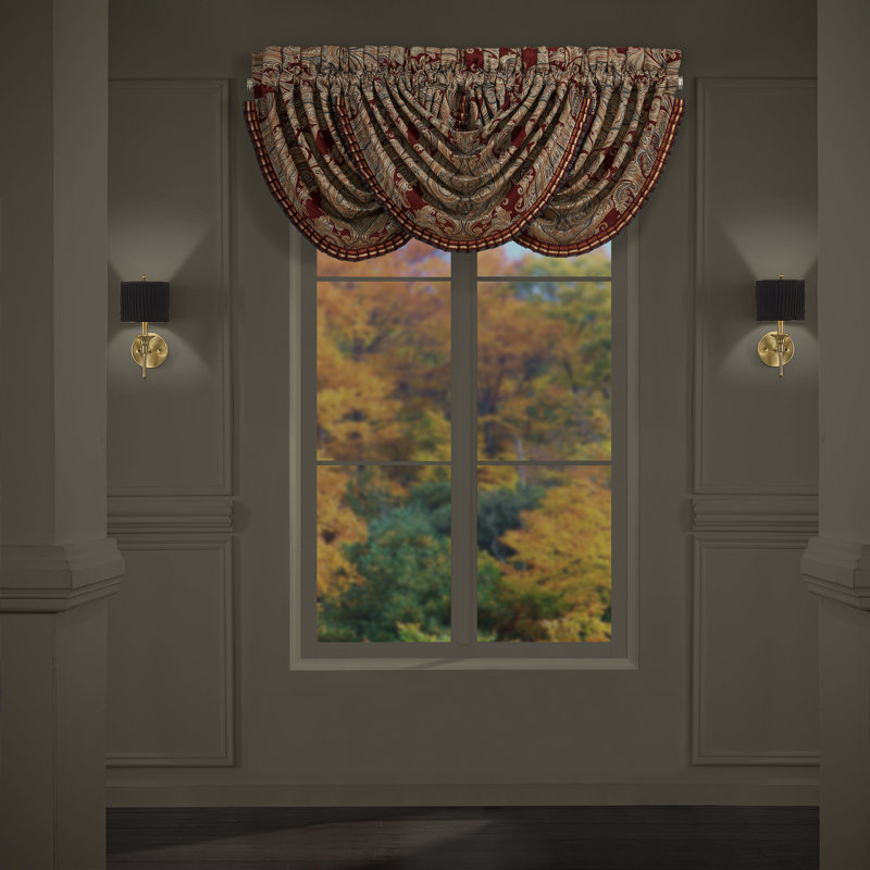 Garnet Window Waterfall Valance