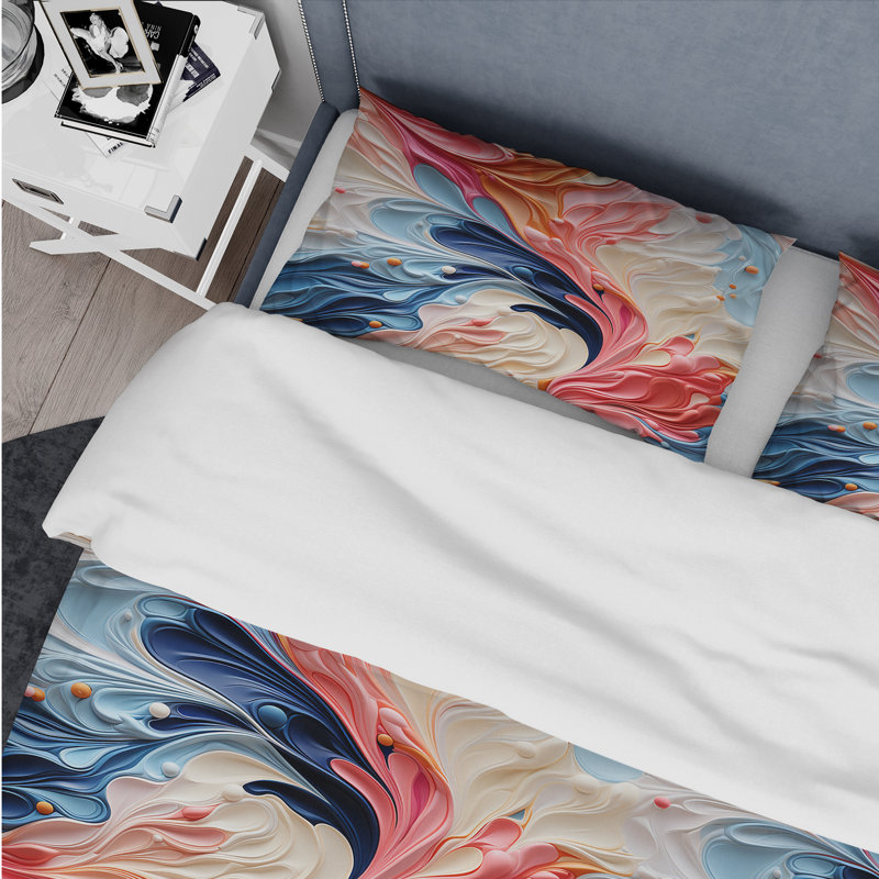 Colorful Artistic Expression Marble Swirls - Ensemble de housse de couette en marbre