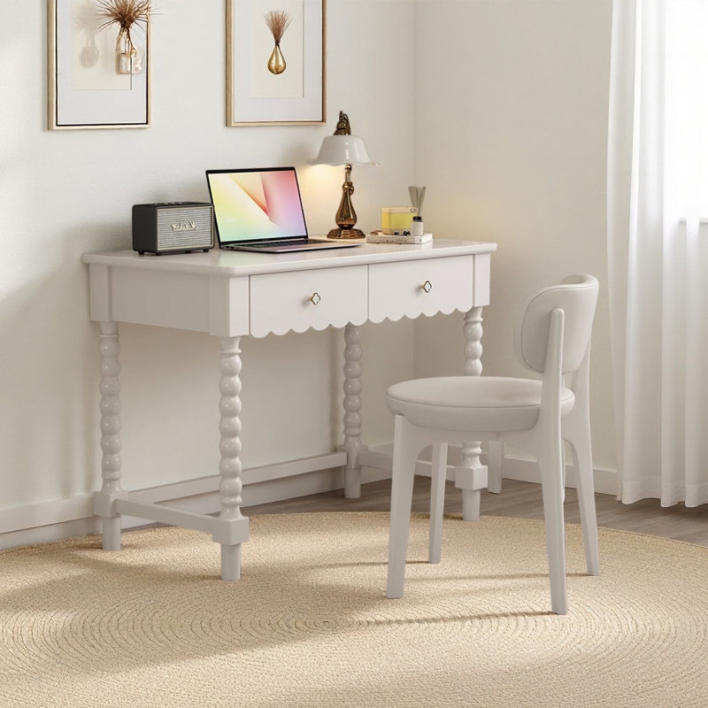 Bureau familial blanc moderne, H 30,31 po x l 31,49 po x P 19,68 po