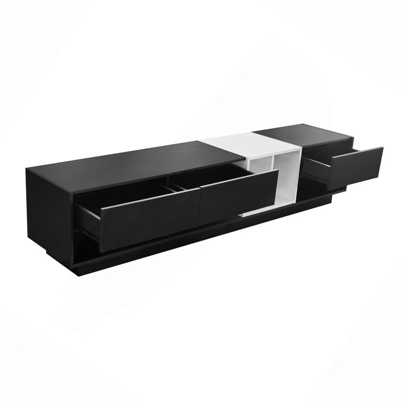 Sleek And Stylish TV Stand With Perfect Storage Solution, Two-Tone Media Console For Tvs Up To 80", Functional TV Cabinet With Versatile Compartment For Living Room