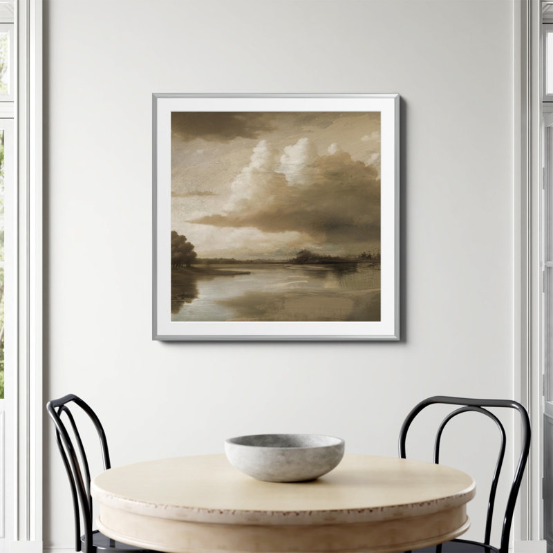 «Lake Park Print» par Dan Hobday, art, Oui, Papier avec cadre simple argenté, H 36 po x l 36 po
