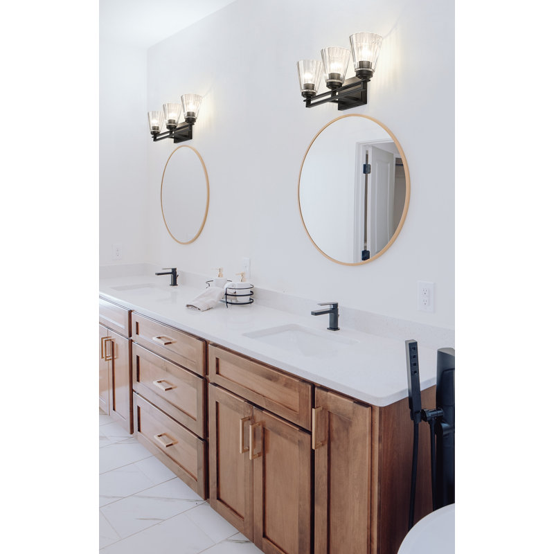 Éclairage pour meuble-lavabo 3 lumières Babrak, Noir mat