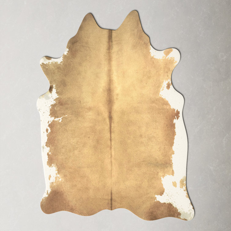 Charlize Hand Curated Cowhide Contemporary Whitish Beige 13 Area Rug