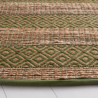 Sottile Geometric Flatweave Green/Natural Area Rug