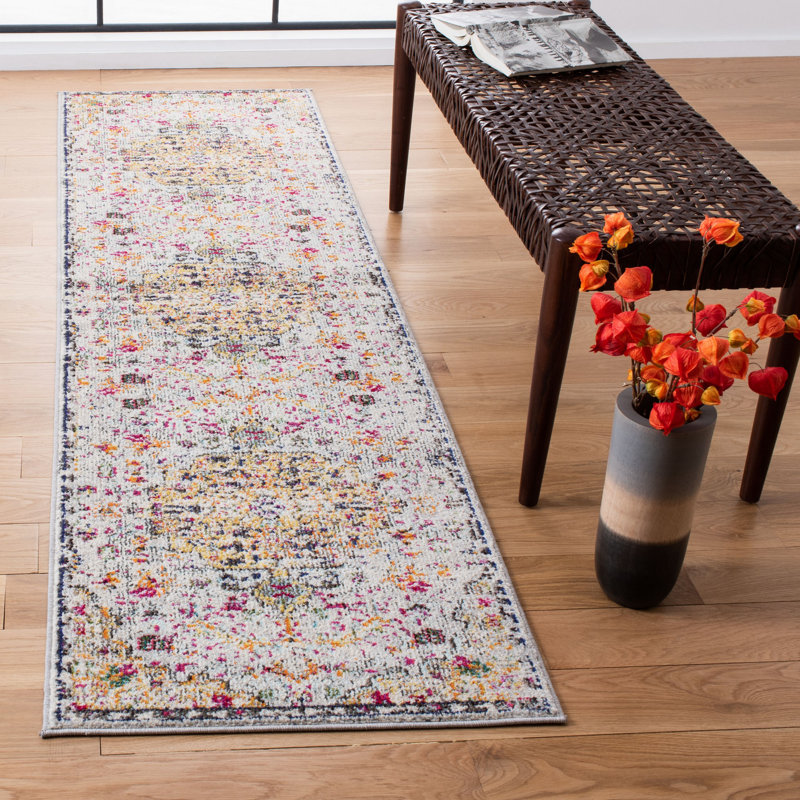 Felty Oriental Gray/Gold Area Rug, Runner 2'2" x 14'