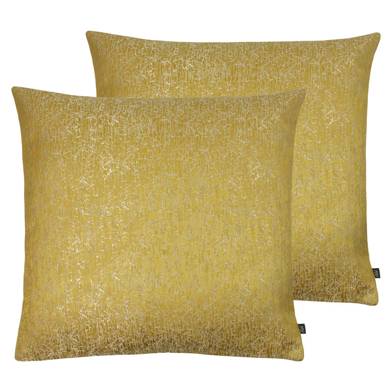 Geometric Slate/Steel Square Cushion, Sunshine/Gold