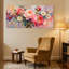 Plantes et fleurs, ensemble de 3 impressions sur toile avec roses et marguerites-1958748661