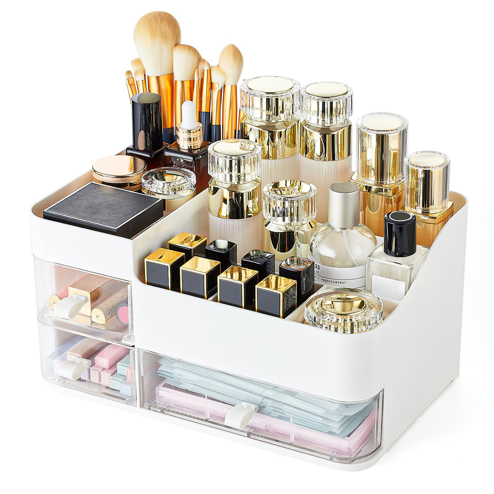 Rebrilliant Makeup Organizer Vanity Bathroom Countertop White Skincare ...